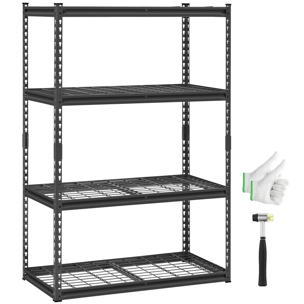 Heavy Duty Adjustable 4 Tier Storage Shelves 2400 lbs Load Capacity Storage Rack Living Room Display Shelf Multipurpose Display Rack for Garage Warehouse Basement Home