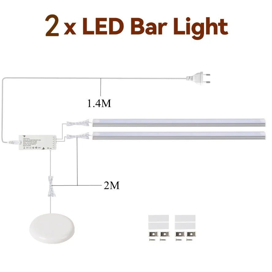 1~6Pcs Touch Sensor Switch Mirror Dimmable Sync Cabinet Light LED Strip Kitchen  Pantry Showcase Bedroom Closet Kitchen Lamp