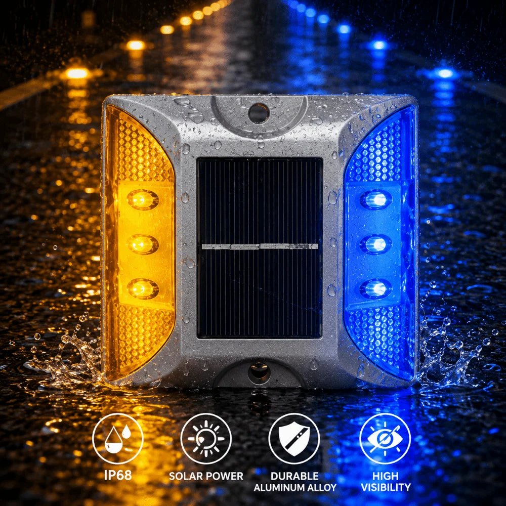 Solar Powered Solar Road Stud Light Outdoor Lighting Durable LED Ground Light Flashing Reflective Traffic Marker Light Garden