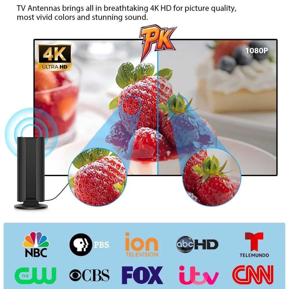 2026 TV Antenna for Smart TV and Old TVs 360° Signal Reception TV Antenna with Amplifier Digital HD TV Antenna