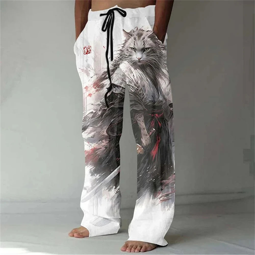 Men's Casual Pants Shark A 3d Printed men's New Winter Pants Fashion men's Loose Casual Pocket Pull Rope Sports Pants