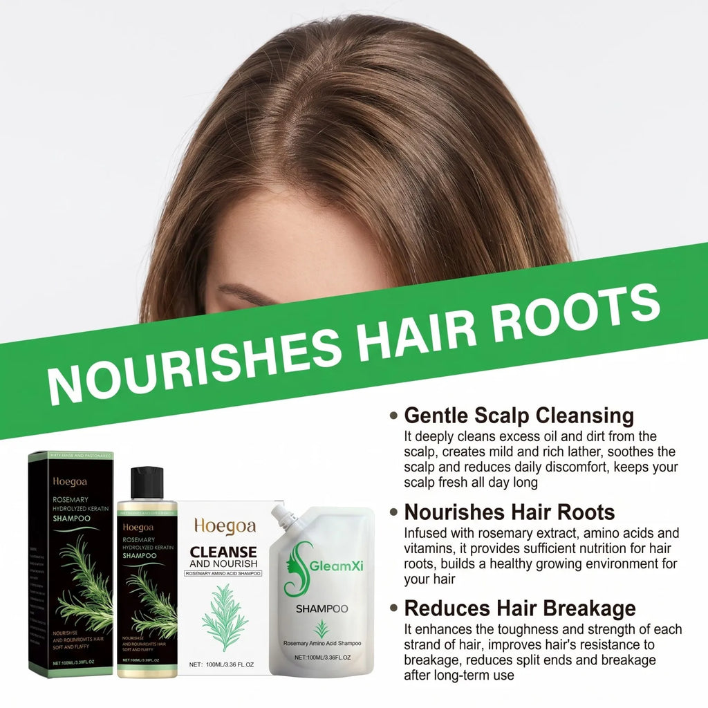 Rosemary Shampoo Anti-Hair Loss Shampoo Deep Scalp Cleansing & Moisturizing Hair Care Set for Dry Damaged Hair Strengthens Roots