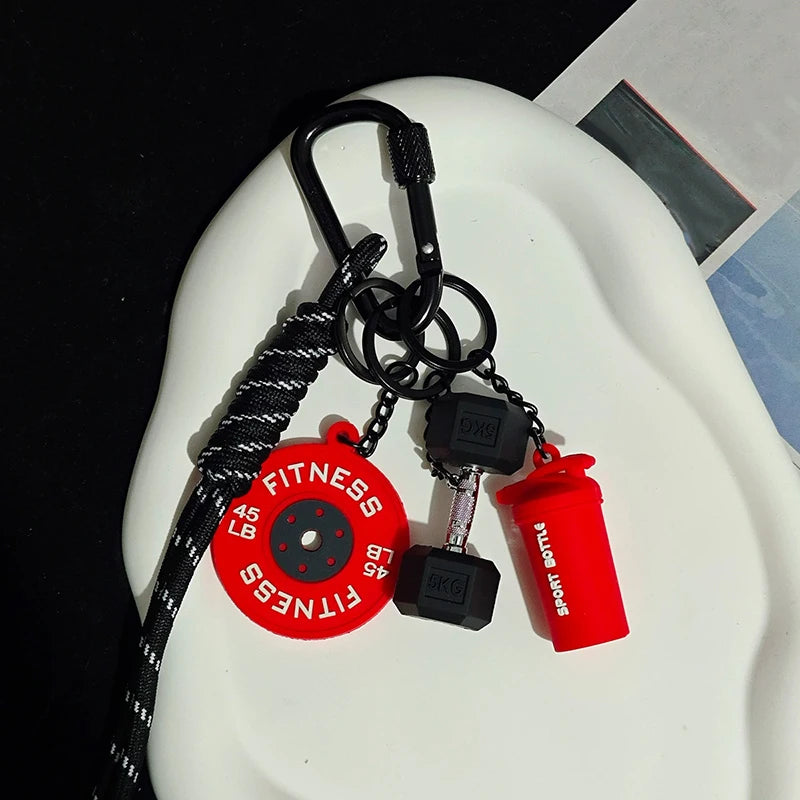 Fitness Keychain for Gym Lovers Premium Gift Sports Enthusiasts Accessories for Workout Bags Water Bottles D-shaped Buckle