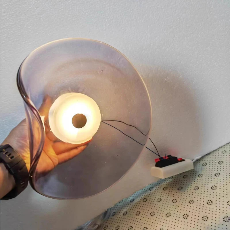 Light Luxury Postmodern Glass Wall Lamps Irregular Round Glass Minimalist Nordic Living Room Corridor Bedroom Bedside Wall Light