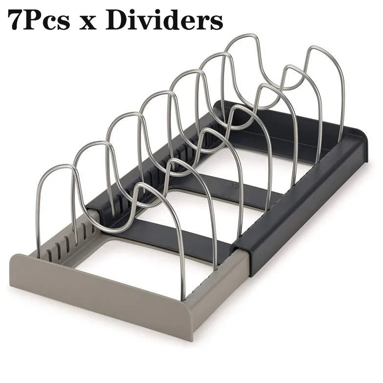 Compartments Pot and Pan Organizer Kitchen Cabinet Pantry Baking  for Cutting Boards/Plates/Baking Utensils