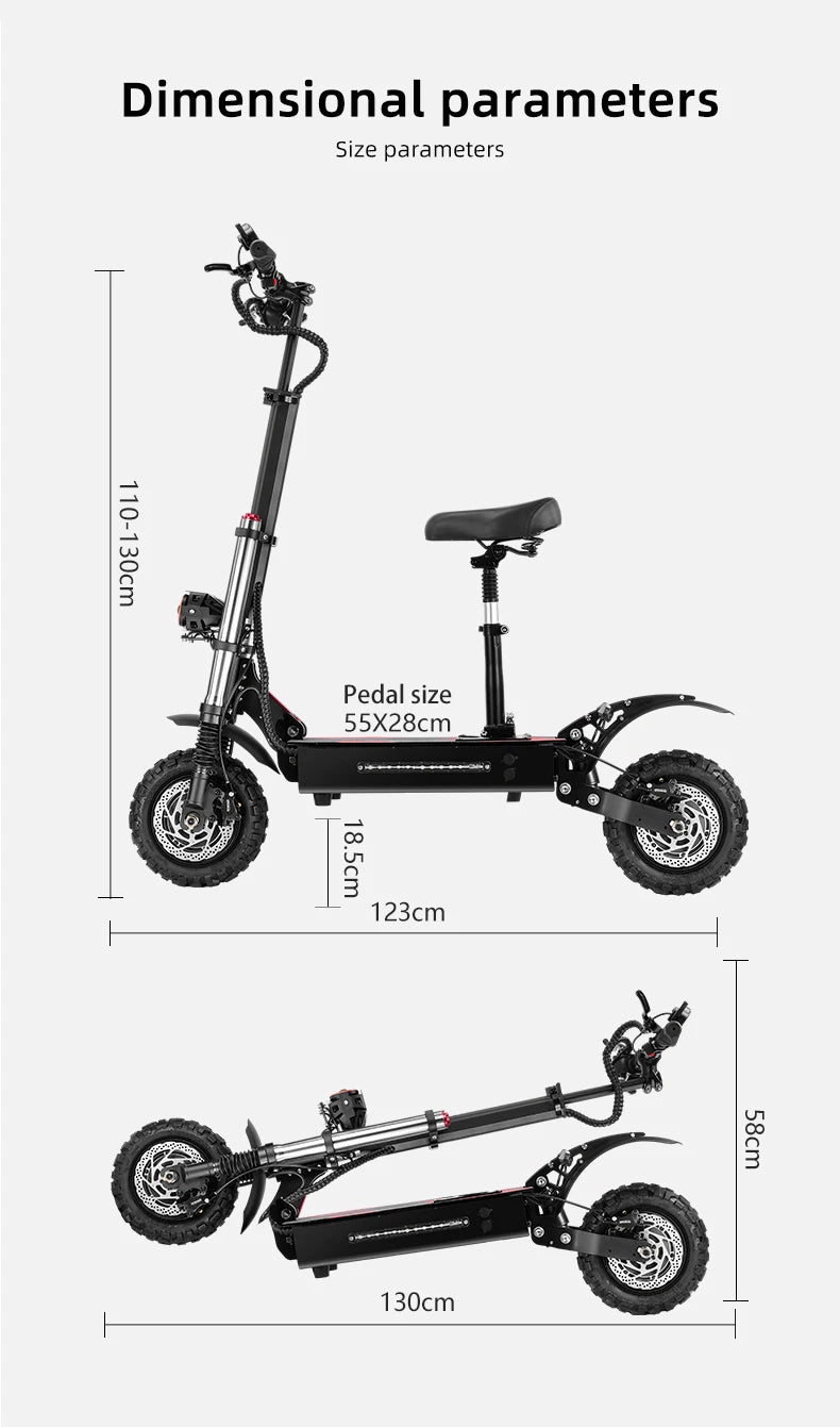 Updated S3-11 100-120KM Range Foldable Electric Scooters Adult 6000w 40AH dualtron elektroroller 11 inch Offroad Tire e scooter
