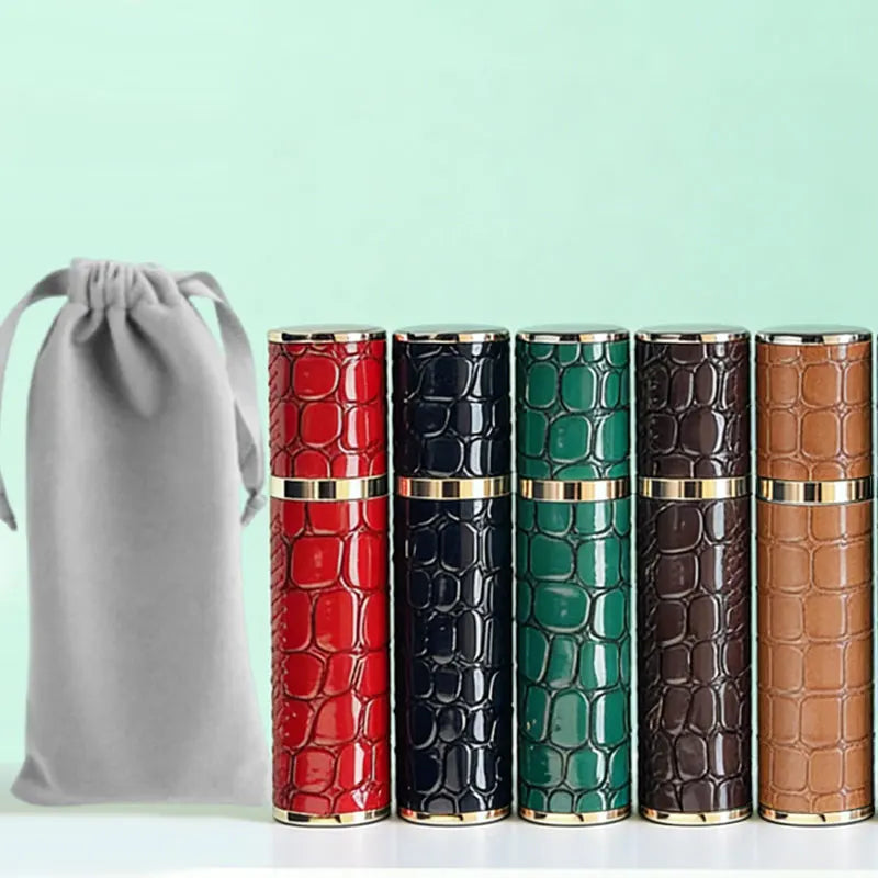 10ml Crocodile Luxury Leather Glass Perfume Spray Bottle Mini Refillable Perfume Atomizer Portable Empty Traveling Refill Bottle