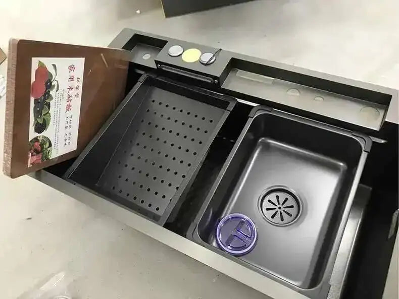 Sinks Creative Smart Kitchen Sinks for Apartments Modern Metal Multi-functional Sinks Kitchen Luxury Household for Rental Houses