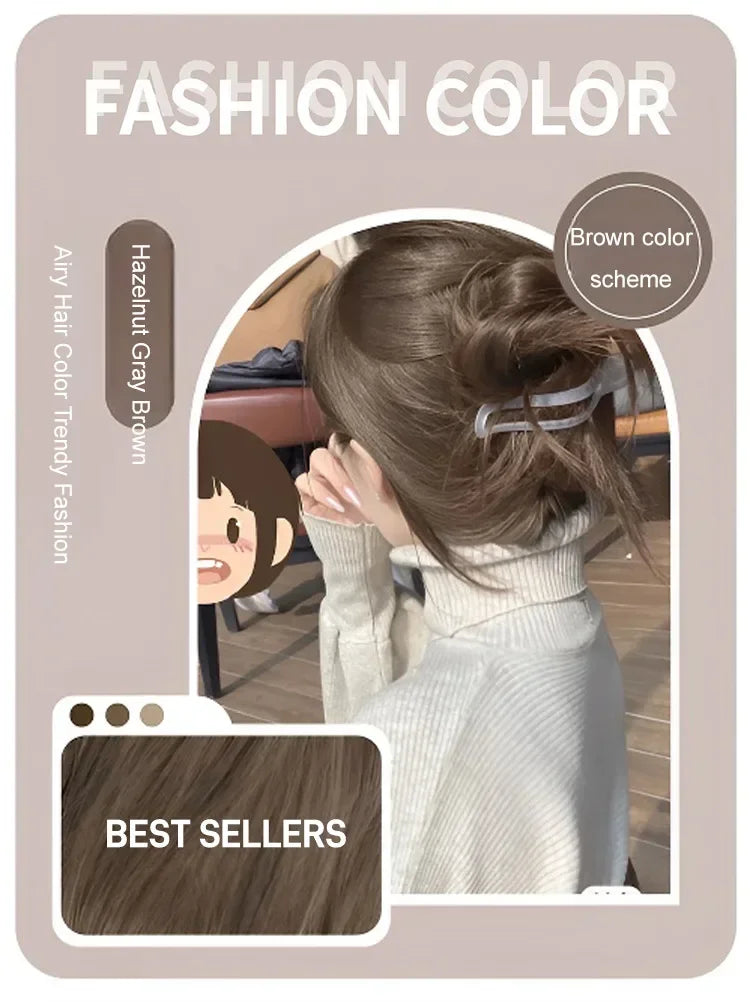 Plant hair dye Hazelnut Ash Brown Non-Bleaching Dye Cream Permanent Hair Color Instant Dye for Hair