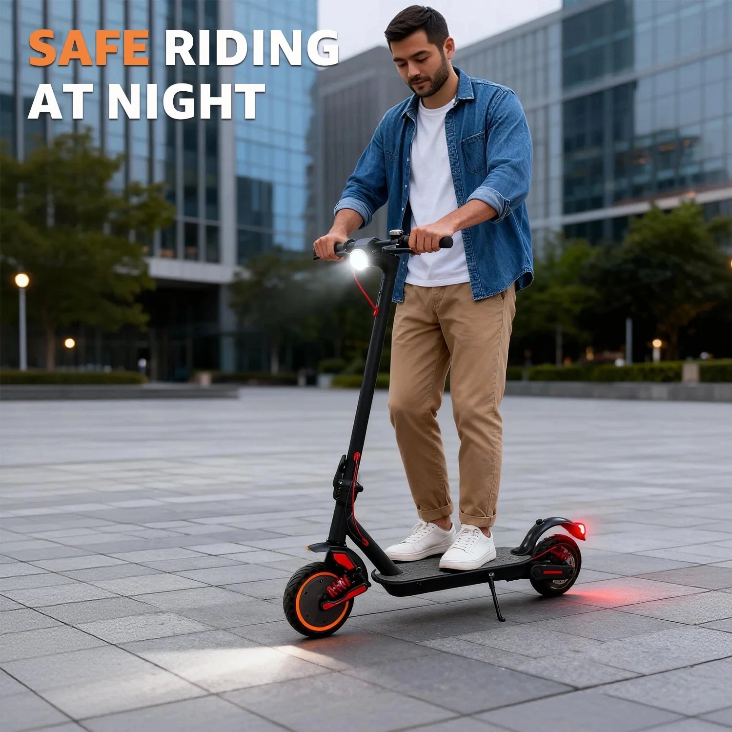 Smart 500W Electric Scooter Foldable E-Scooter Rear Motor up to 18 MPH Long Range 15 Miles Controlled Commuting Adults Scooter