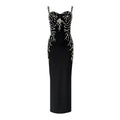 Women Elegant Beading Bandage Dress Spaghetti Strap Bodycon Clothes Club Party Evening Dresses