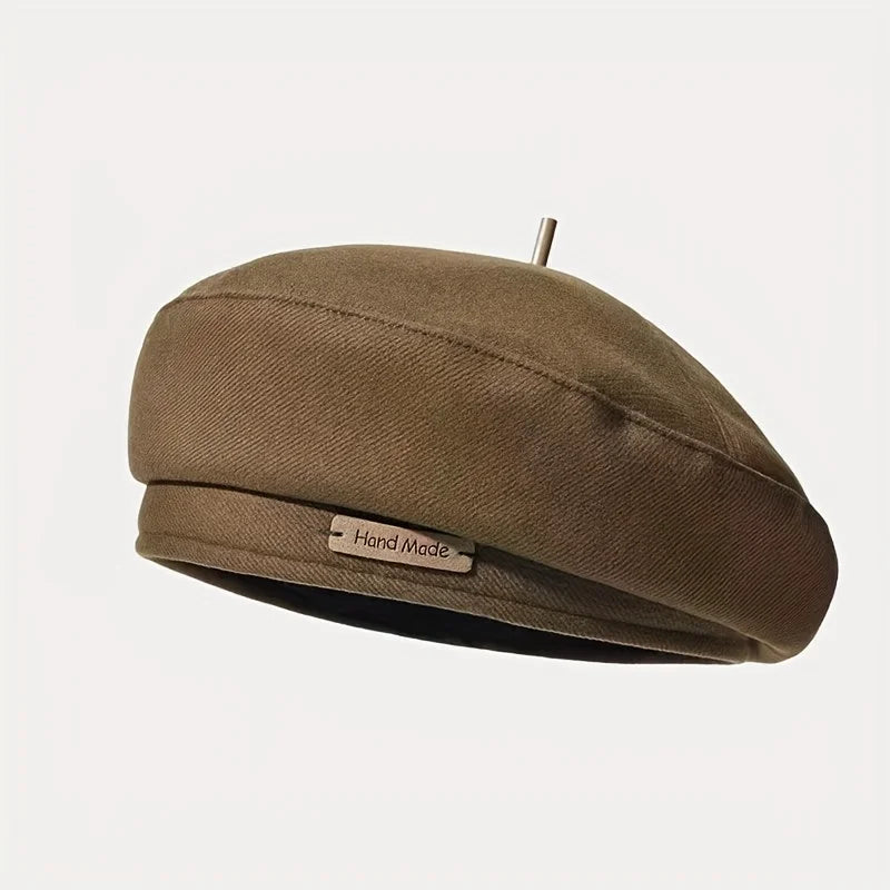 Maillard Style French Beret Hats for Women Beige Beret Hat Solid Color Cotton Beret Cap for Womens Girls Lady