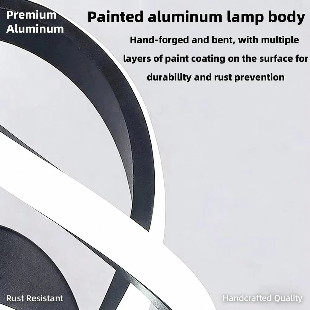LED Indoor Wavy Ceiling Lights Modern Spiral Wall Lamp 3 Color Fixture For Stairs Living Room Bedroom Aisle Hallway 15W