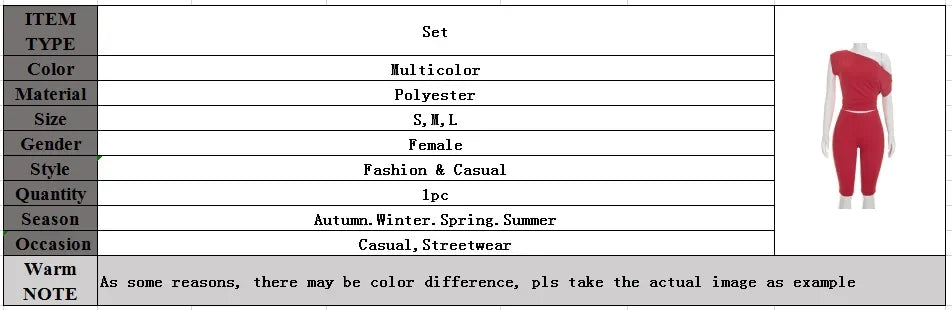 One Shoulder Solid 2 Piece Set Women Summer Short Sleeve Crop Top Shirt Pant Matching Sets Beach Vacation Outfit Streetwear Gift