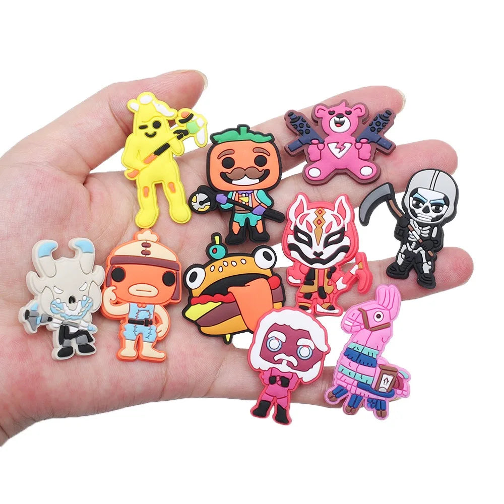 10-21pcs Game Characters Popular Shoe Charms Cartoon Shoes Accessories Decoration Buckle Fit Clog Sandal Wristbands Accessory