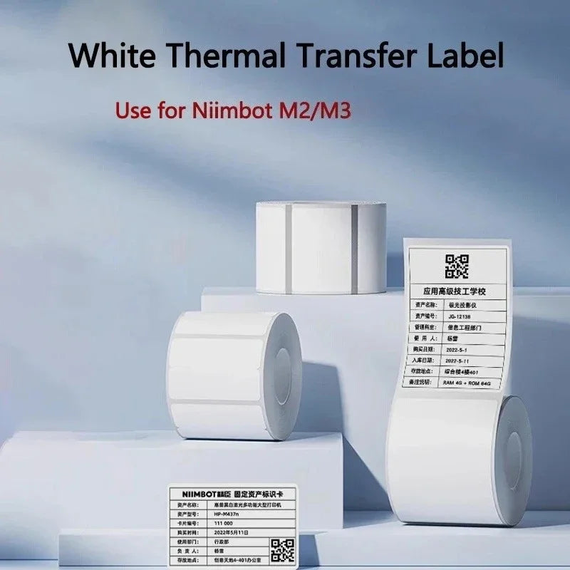 Niimbot M2/M3  White Label Paper Self-adhesive Thermal Transfer Printing Waterproof Sticker for Niimbot M2/M3 Printer
