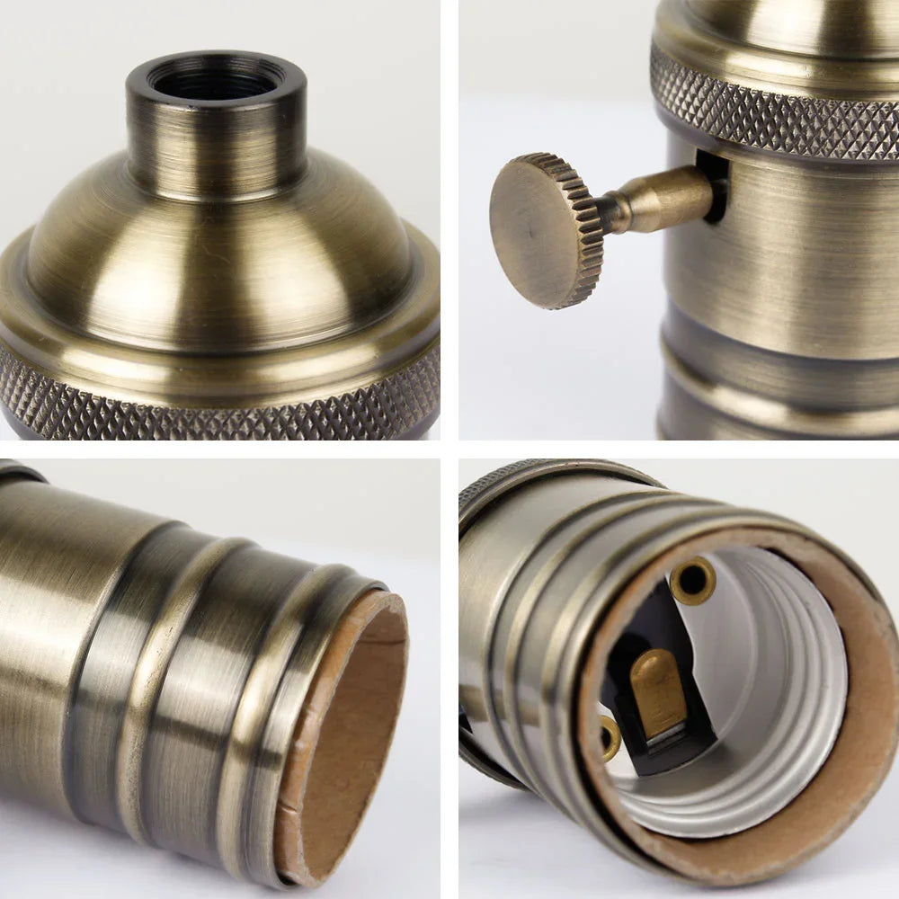 E27 Lamp Holder Vintage Edison Bulb Base Screw Bulb Base Aluminum Light 110V 220V Socket Industrial Retro Pendant Lampholder