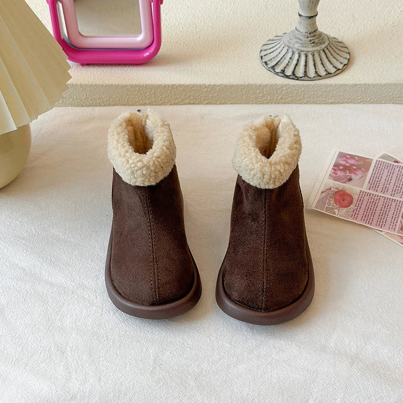 Kids Boots for Boys Girls Fashion Autumn Winter Children Thermal Cotton Back Zipper 2025 Warm Brand New Girls Ankle Boots 26-37