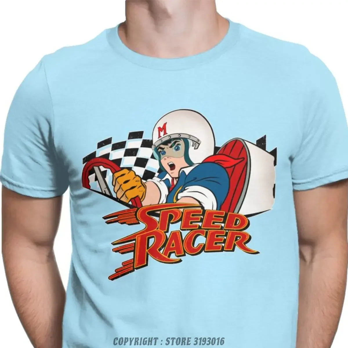 Speed Racer Meteoro Men's Tshirts Cool Christmas Crew Neck T Shirt Cotton Camisas Hombre Harajuku Aesthetic Printed Tshirt Men