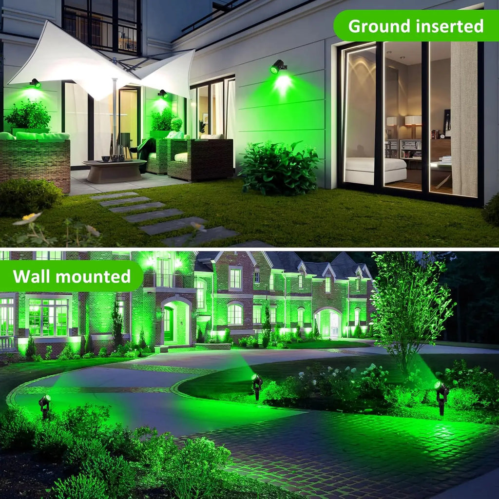 Solar Green Light Outdoor Garden Wall Lamp for Tree Street Decor IP65 Waterproof LED Landscape Countyard Solar Powered Light