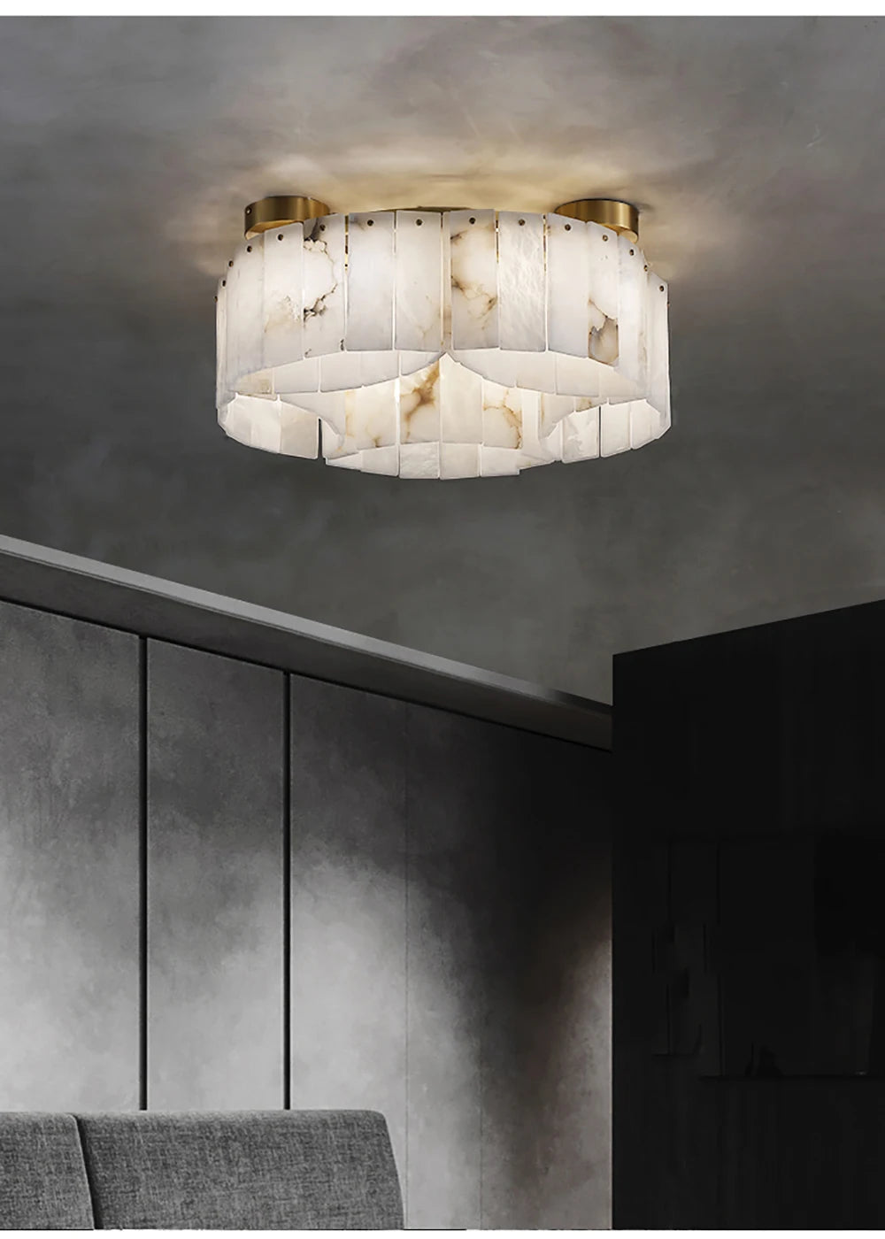 Modern Light Luxury Natural Marble Ceiling Pendant Lamps Home Decor Appliance Hanging Lamps Brushed Matte Gold Lighting