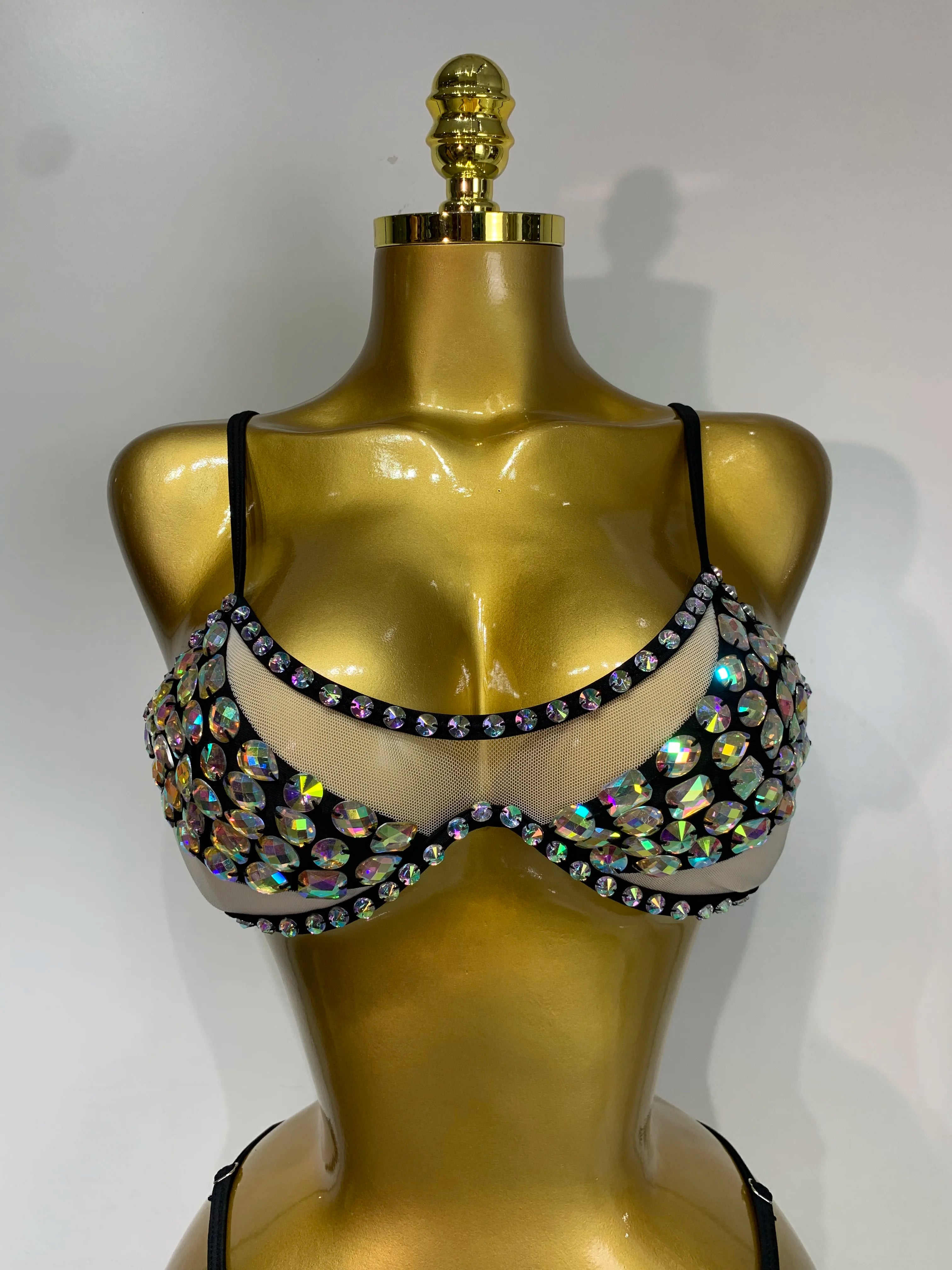 Newest Crystal Bikini Swimwear Fashion Bar Bikini Blingbling Swimwear Bikini Popular Bathingsuit Bikini Nightclub Stage Outfit