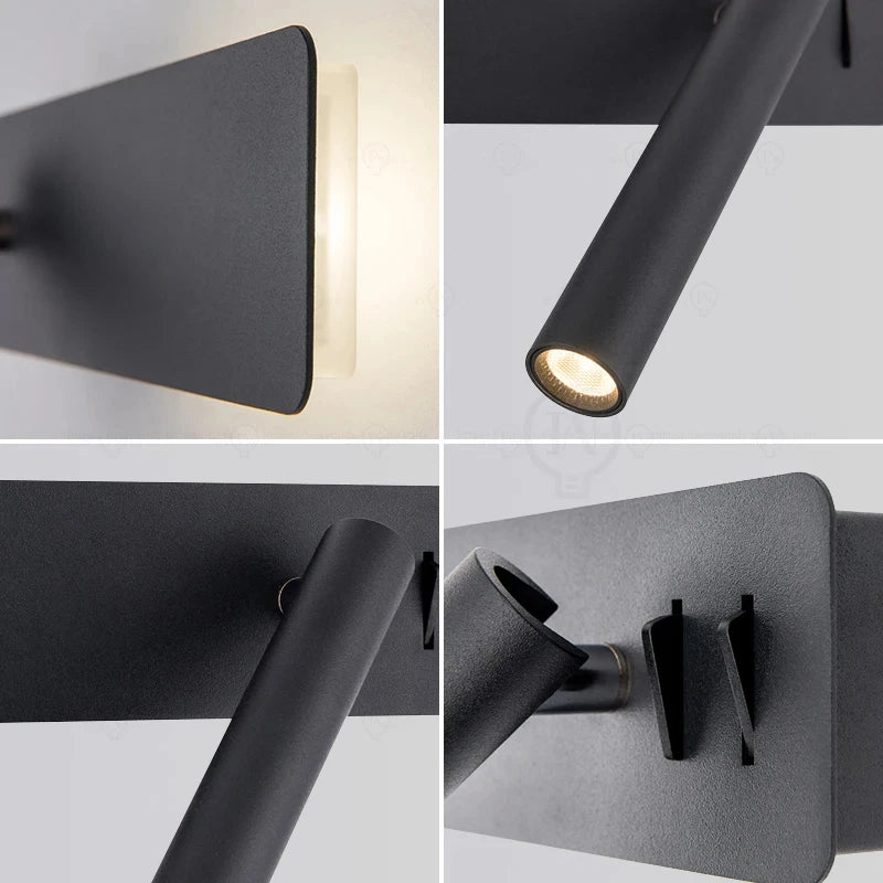 LED Wall Reading Lamp for Bedroom Hotel Minimalist Night Book Lamp Rotatable Bedside Sconce 3W Spotlight Home Lighting Fixture