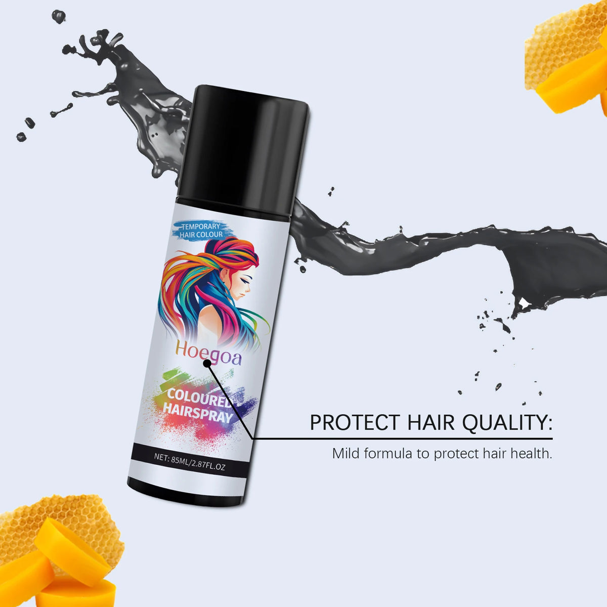Temporary Hair Dye Fast Remove White Hair Promote Black Hair Coloring Products Anti Rough Frizziness Disposable Hair Color Spray