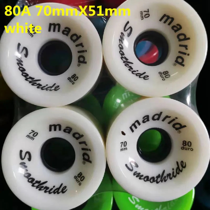 4pcs 70mm 51mm 80 duro Longboard Wheel for 70mm Skateboard Tire 80A Durable Elastic PU Ruedas for Road Street Skate Board Rodas