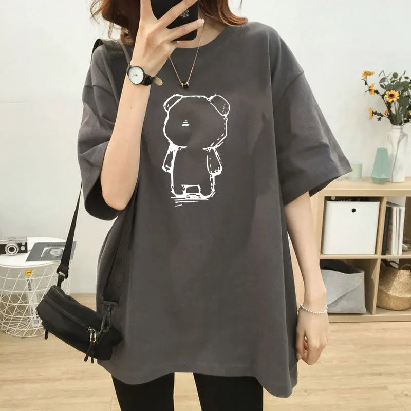 Women's Maternity Postpartum Wear Feeding Clothes Short Sleeved Pregnant Woman Loose Top Maternity Clothes Nursing T-Shirt