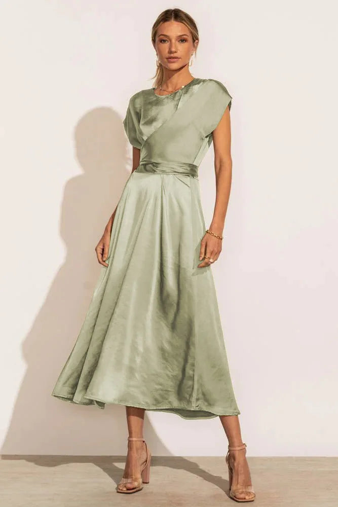 High Quality Spot Wholesale Fashion Summer Women Clothing High-end Satin Binding Elegant Drape Light Evening Dress Vestidos Y2k