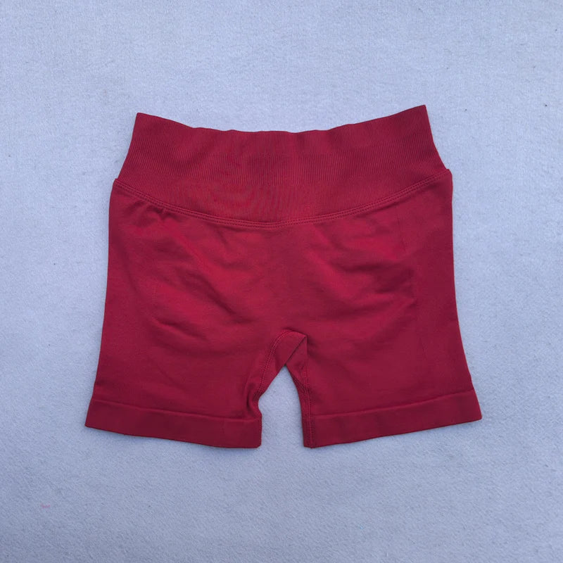 Gym Shorts Women Fitness Sports Biker Shorts 4.5" Low Ribbed Band Yoga Shorts Workout Scrunch Butt Seamless Leggings