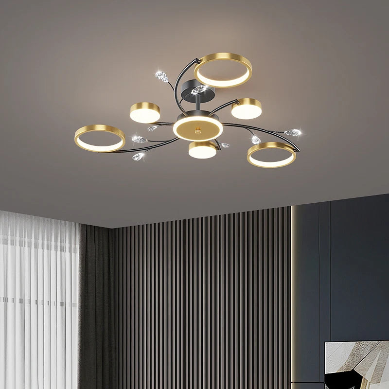 Modern Ceiling Chandelier Room Decoration Led Ceiling Lamp Crystal Chandelier Nordic Modern Bedroom Ceiling Decorative Light