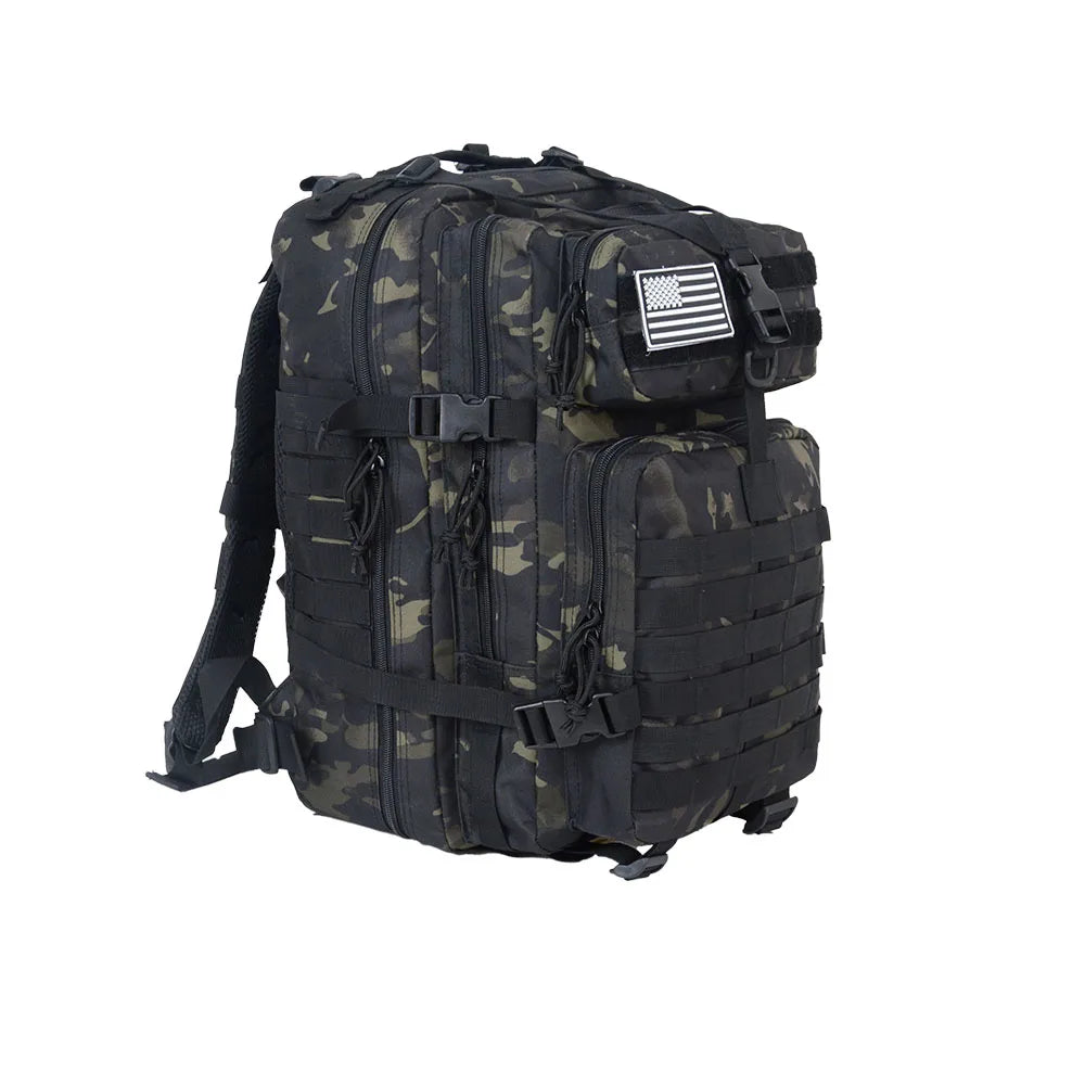 50 Liters Outdoor Tactical Dual Shoulder Large 3P Backpack Backcountry Cycling Sports Backpack Travel Attack Camouflage Multi-Fu