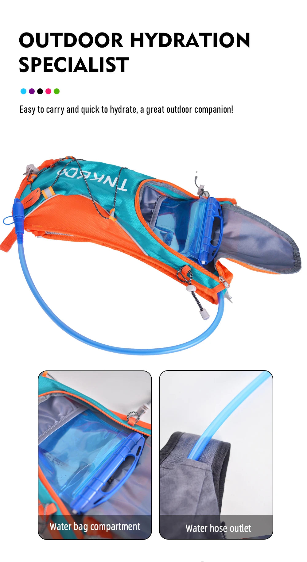 ThinkRider 12L Lightweight Hydration Backpack, Running Backpack with 1L Water Bladder, Hydro Water Daypack for Cycling Hiking