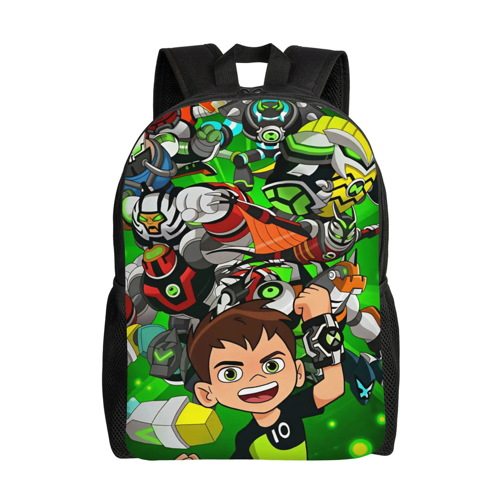 Ben 10 Cartoon Animation Backpack Male  Pattern Backpacks Polyester Kawaii School Bags Daily Designer Rucksack