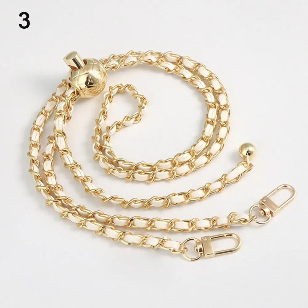 New Metal High-end Shoulder Strap Golden Balls Chain Adjustable Length Strap Replacement Shoulder Strap Non-fading Chain