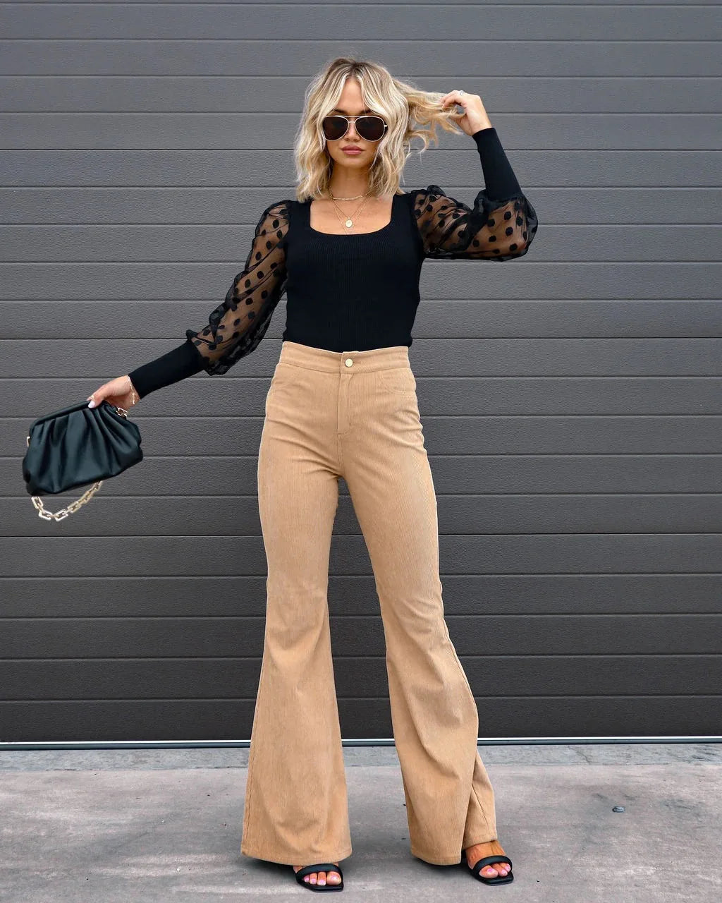 Women's Pants Spring New Elegant Trousers Bootcut Pant Fashion Slim High Waist Casual Trousers Solid Street Long Flare Clothing