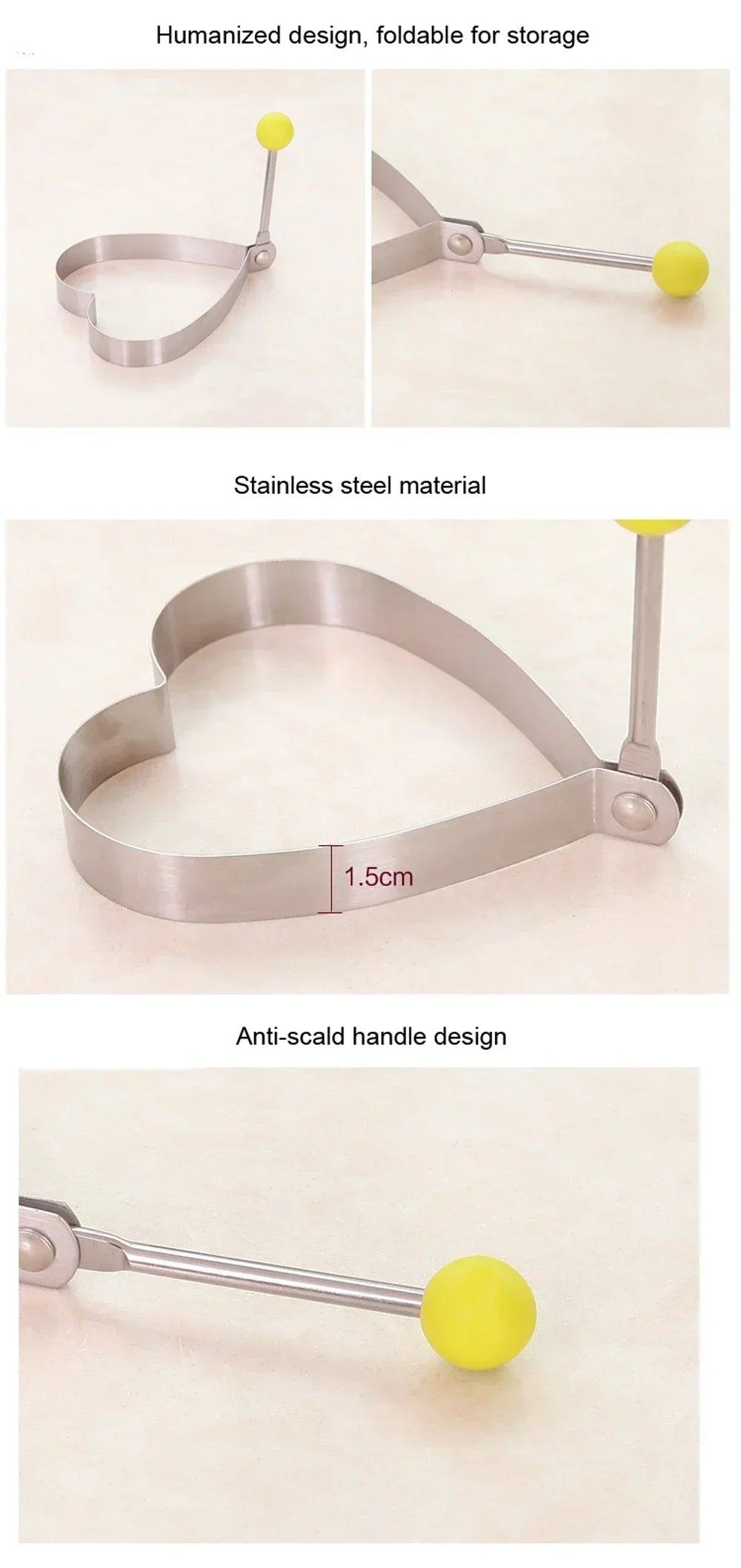 1/4/5PCS Stainless Steel Egg Rings Mold  Non-stick Round Pancake Omelette Shaper  Breakfast Baking Cooking Kitchen Gadgets