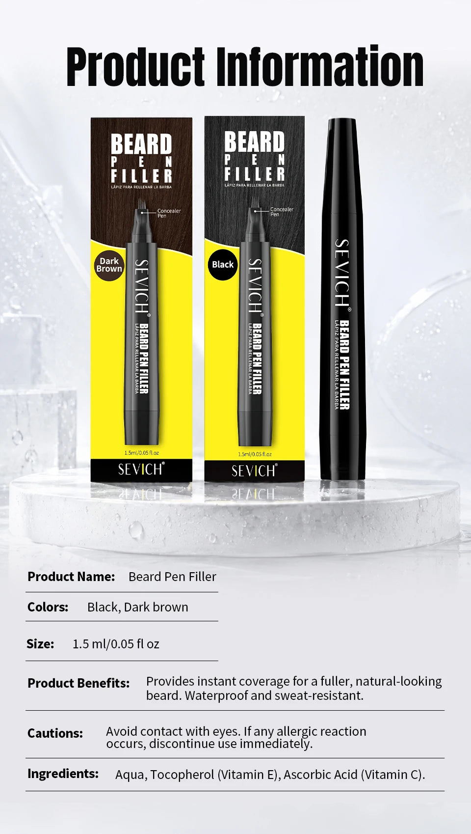 Waterproof Beard Pen Beard  Filler Pencil And Brush Beard Enhancer  Lasting Repair Moustache Coloring Shaping Tools Hair Pencil