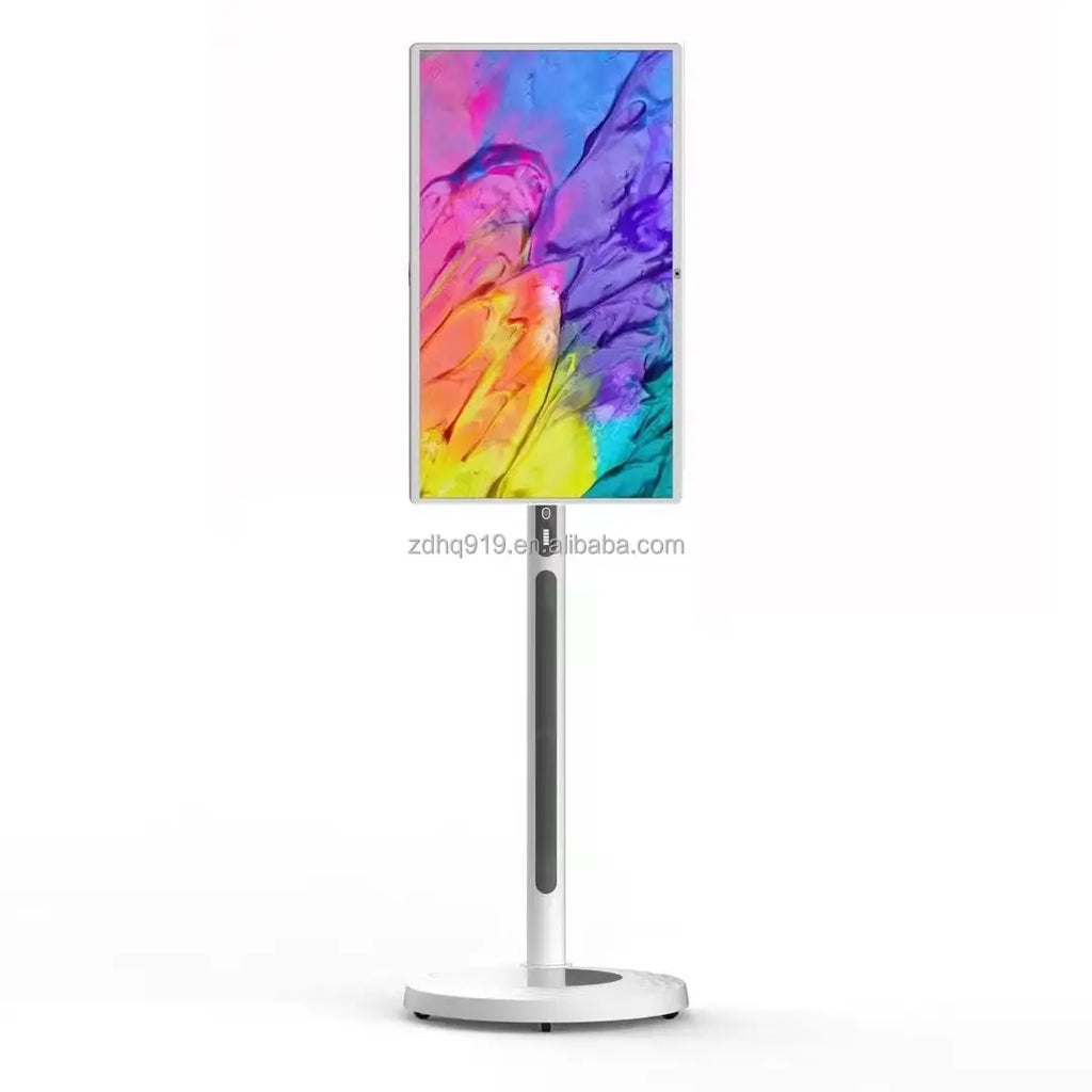32 Inch 4K ELED White Android 8-core CPU Rotating Remote Control Touch Screen Smart TV 13MP Camera Portable for Home