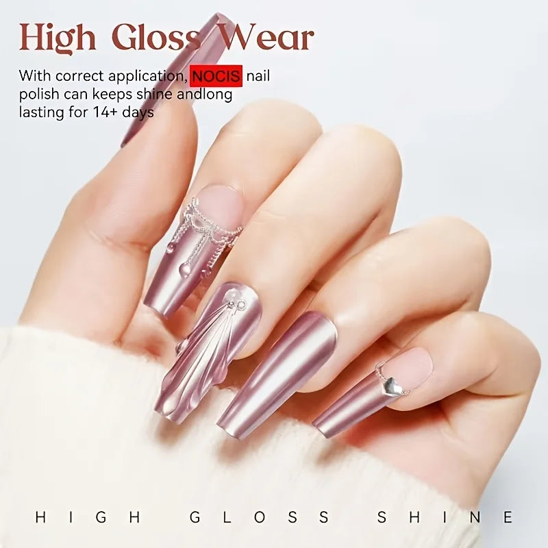NOCIS 14ml Premium Rose Purple Nail Polish - Quick-drying Natural Nail Art with Long-lasting Shine, Nail Strengthener for All