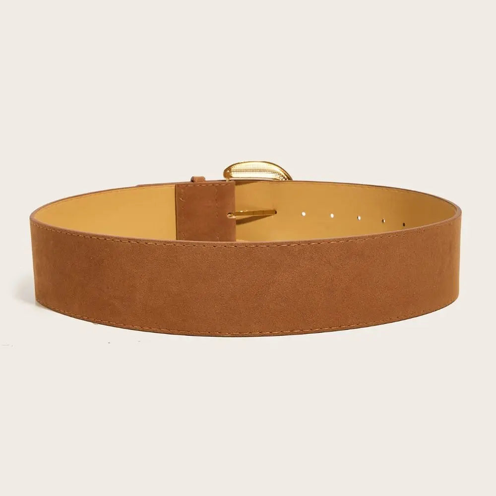 Maillard Styles Suede Leather Wide Belt Trendy Casual Pin Buckle Waistband Luxury Design Versatile Trouser Dress Belts Gifts
