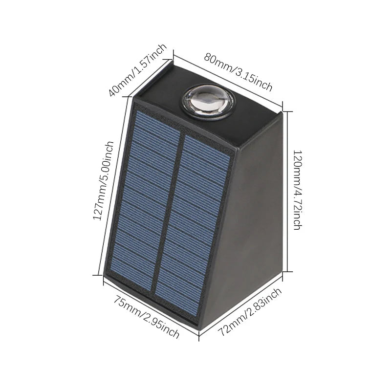 2LEDs Solar Outdoor Wall Lamp,Waterproof Atmosphere Lighting,Decorative Light for Garden Yard Porch Balcony Walkway Camping Deco
