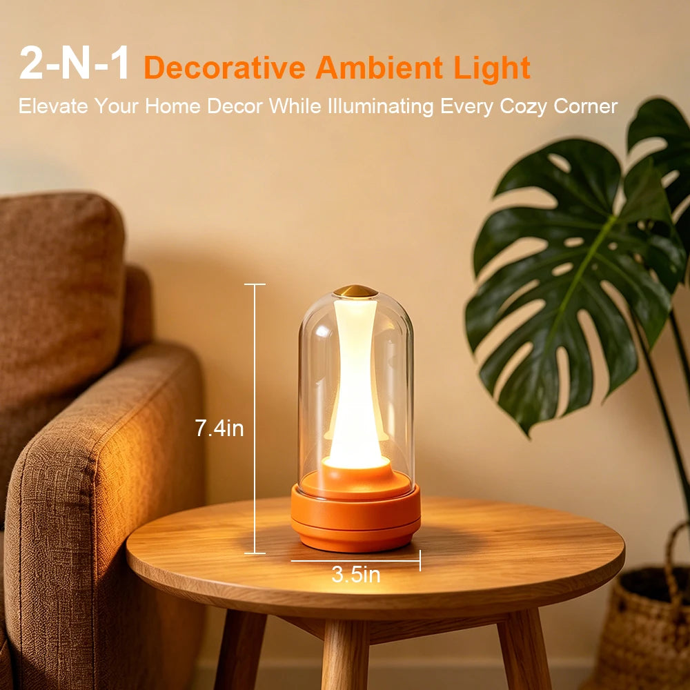 GGbingo Night Light Dimmable Night Lamp LED Rechargeable Light Touch Glass Lampshade Mood Light for Home Bedside Coffee Shop