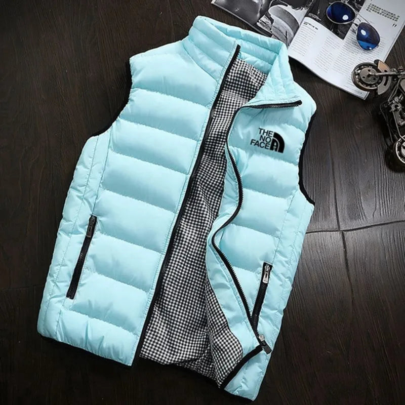 Autumn and winter zippered sleeveless jacket, warm vest coat, fashionable and versatile men's golf clothing