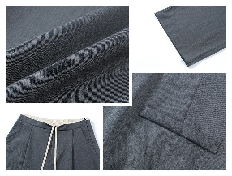 Elastic Waist Drawstring Loose Slim Casual Versatile Trousers 2026 Autumn New High Waist Women Wide Leg Suit Pants