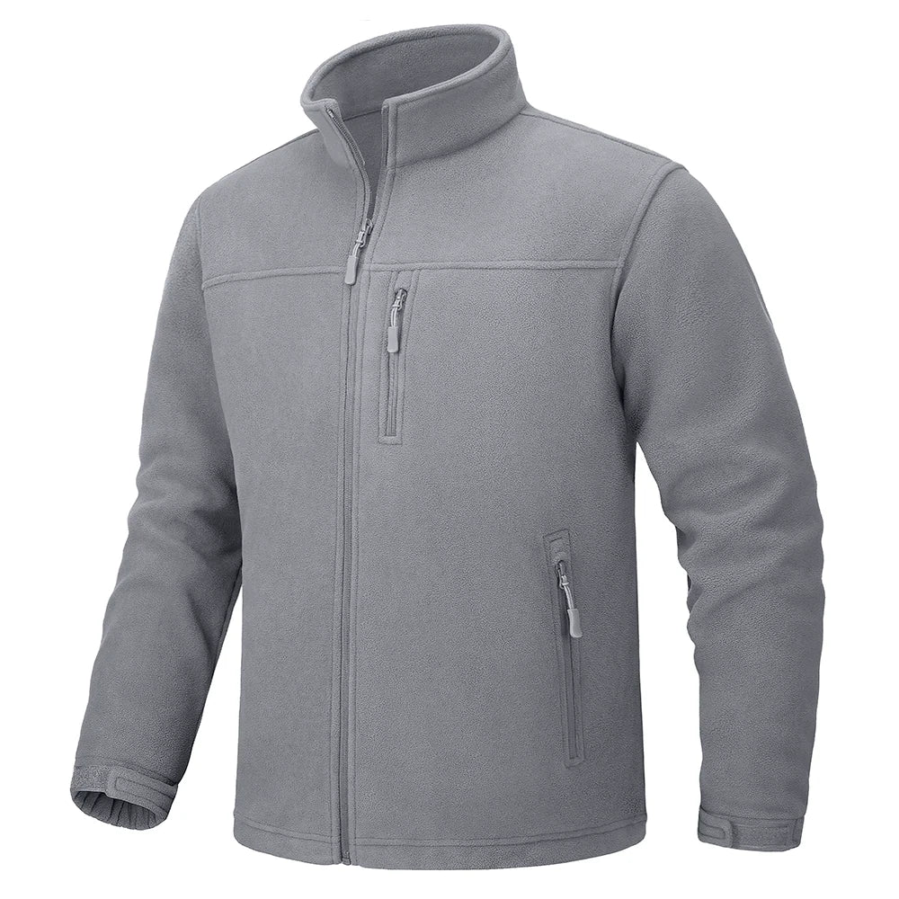 TACVASEN Full Zip Up Fleece Jacket Mens Thermal Warm Workout Jacket Outdoor Trekking Hiking Jackets Camping Coat Windbreaker