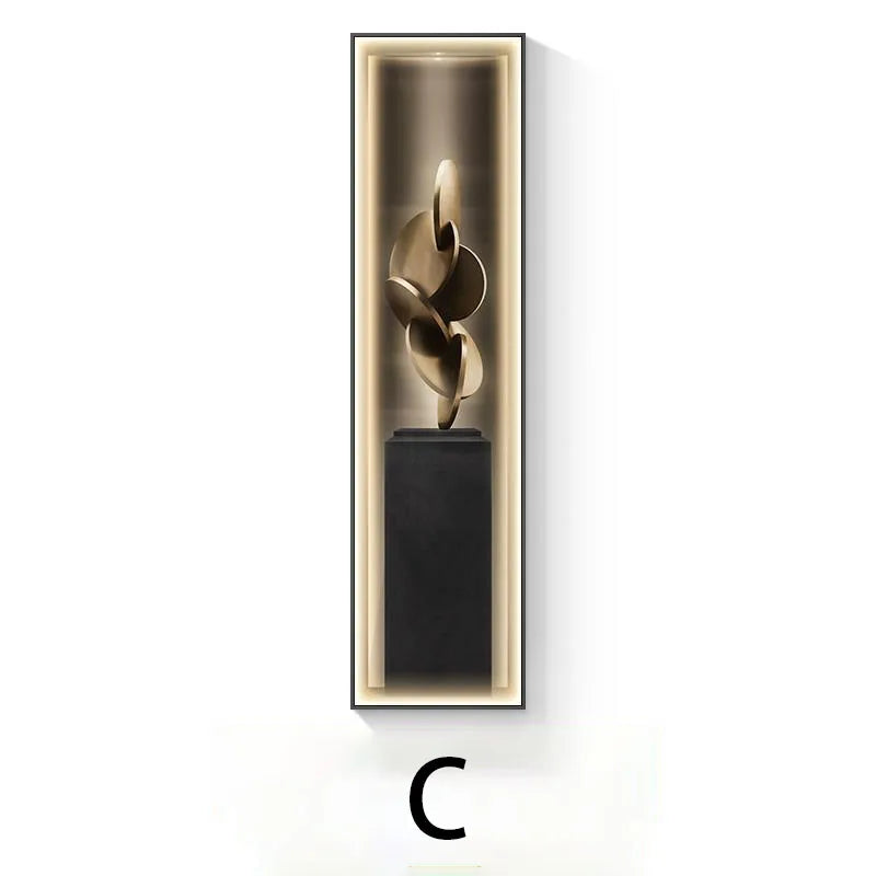 Led Modern Light Luxury Entrance Decoration Painting Slender Entrance Wall Painting High-end Hanging Painting Corridor Wall Lamp