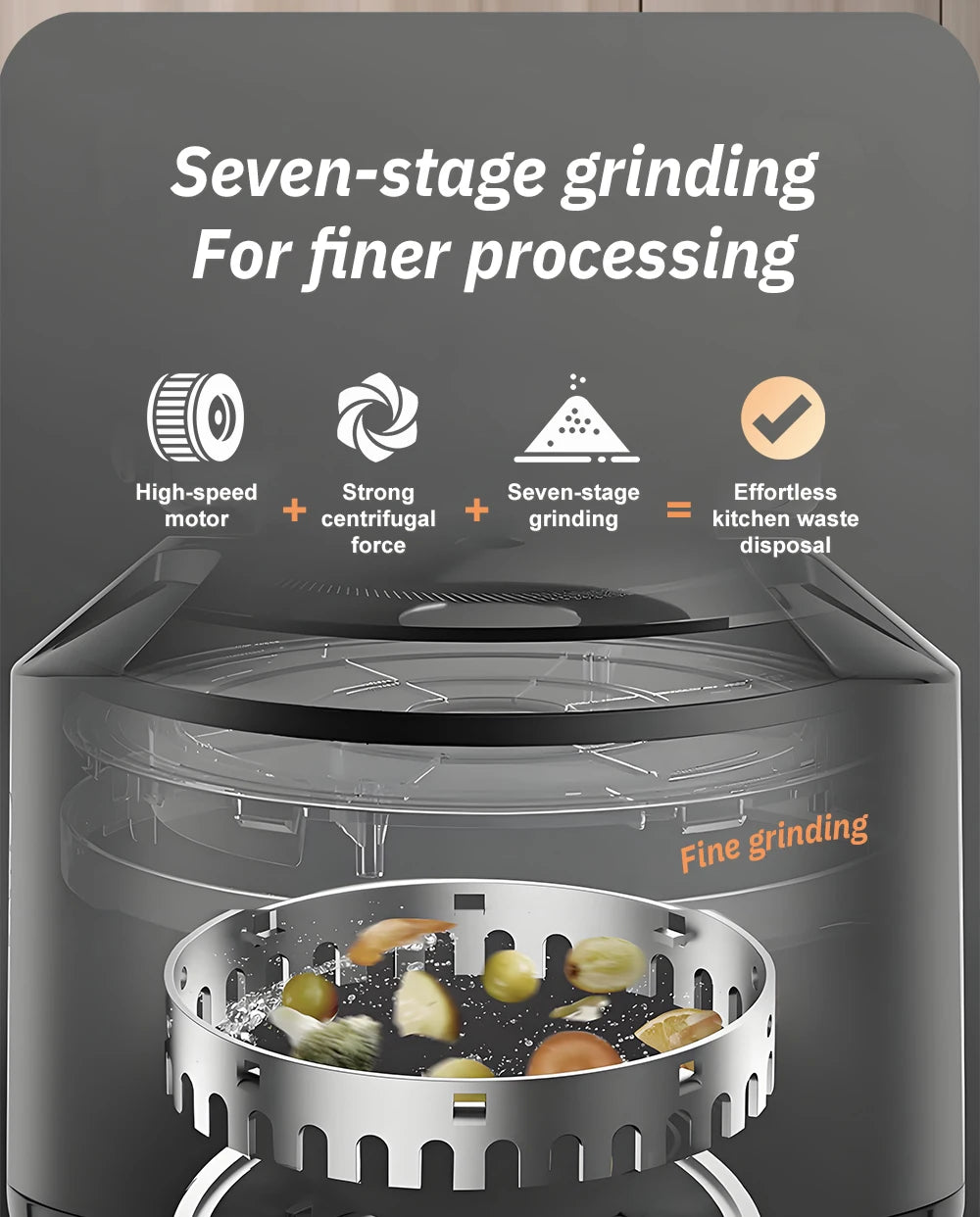 Electric Kitchen Food Waste Disposer Heavy-duty Under Sink Grind Garbage Disposal Unit Food Waste Grinder Machine 220V 550W